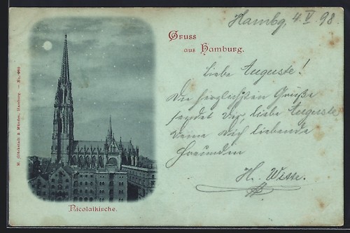 Carte postale clair lune - au, de
