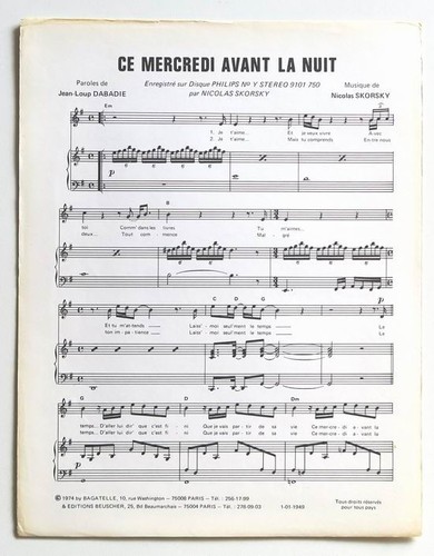 Partition vintage sheet - , music